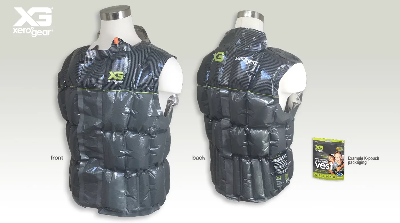 The XeroVest's air pockets provide emergency insulation
