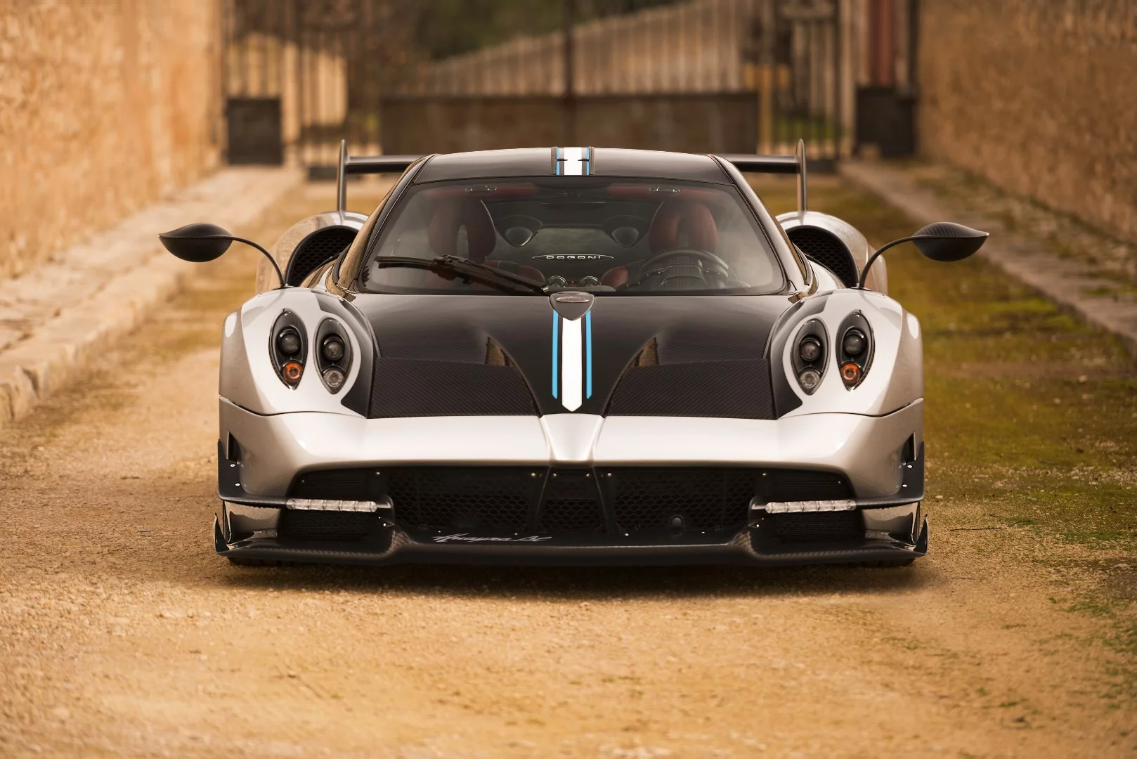 The Huayra BC isn't hard to spot thanks to its multi-color striping