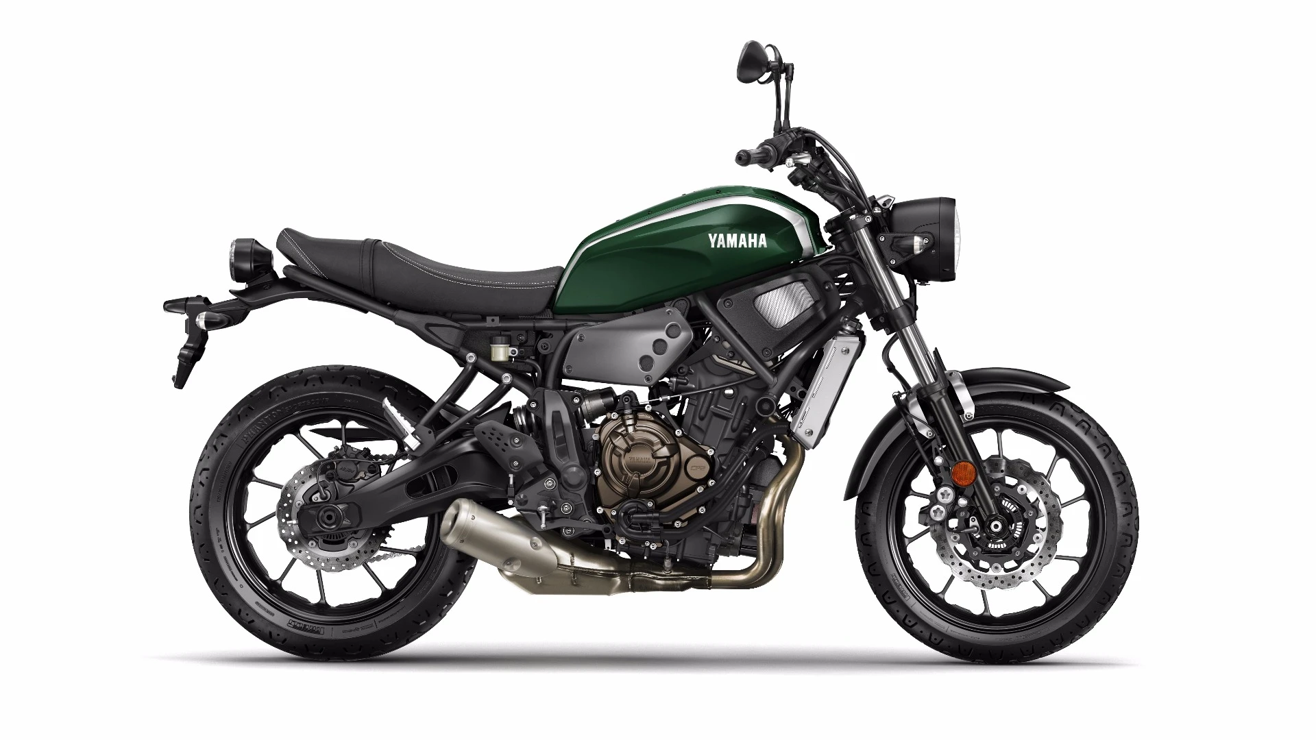 The Yamaha XSR700 in Forest Green
