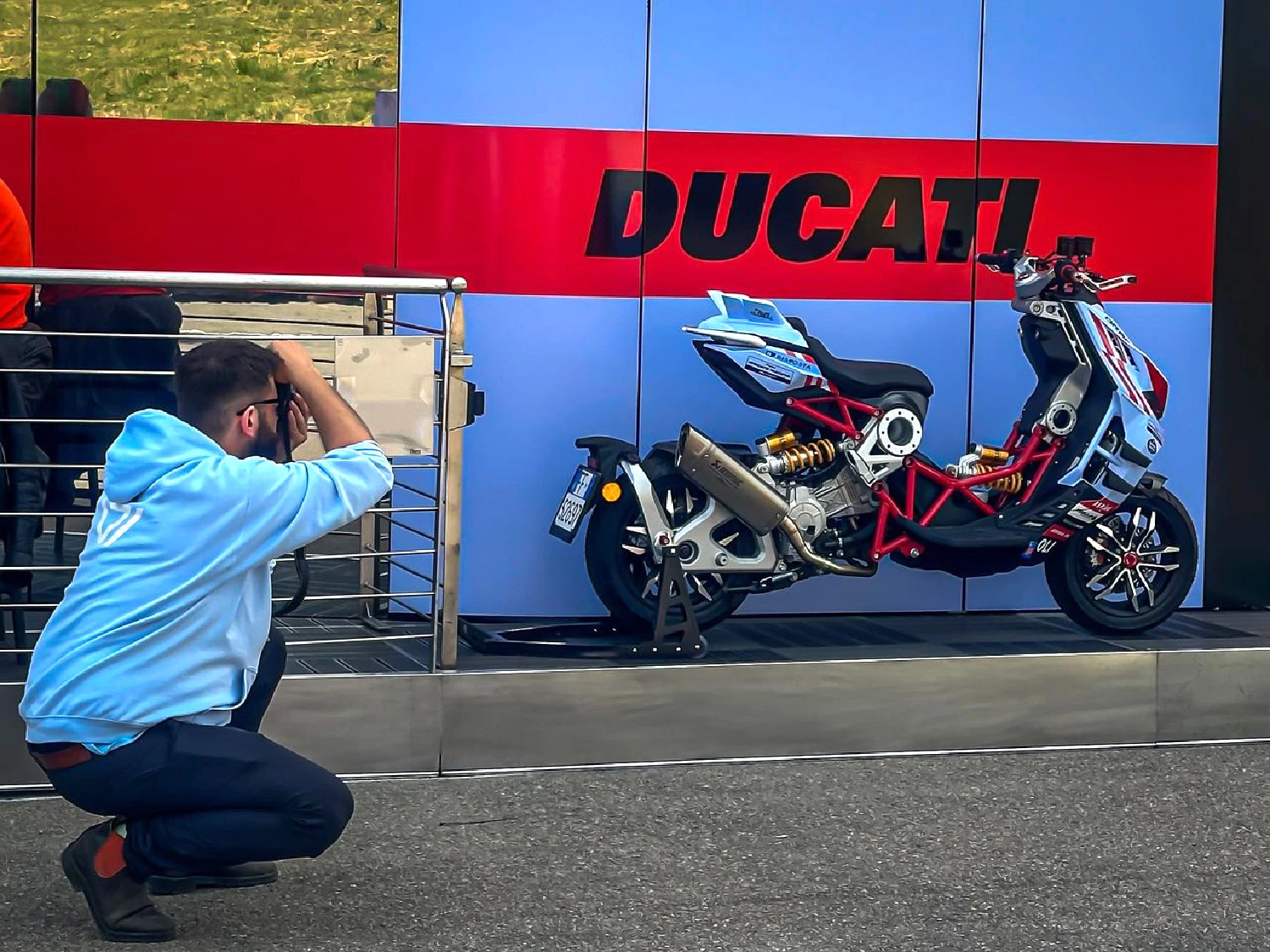 The Italjet Dragster Gresini Racing Edition on show at the Italian Grand Prix on 2 June 2024