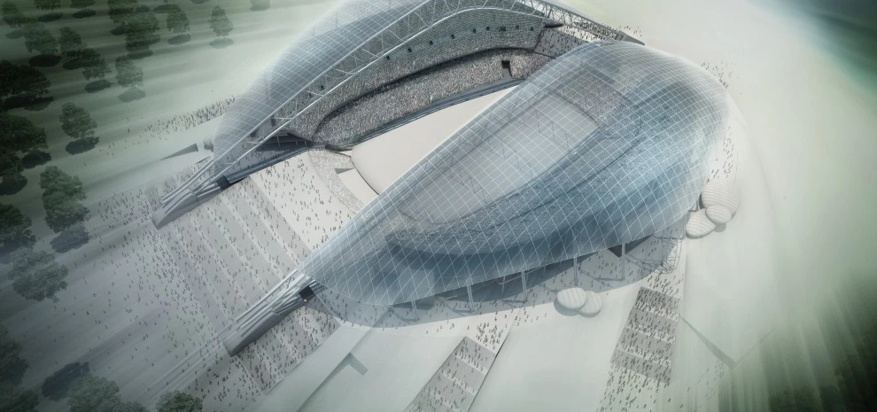 Rendering of the Fisht Stadium (image: Populous)