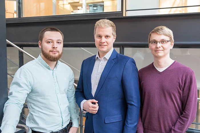 Aalto researchers on the project, from left: Konstantin Tiurev, Mikko Möttönen, and Tuomas Ollikainen