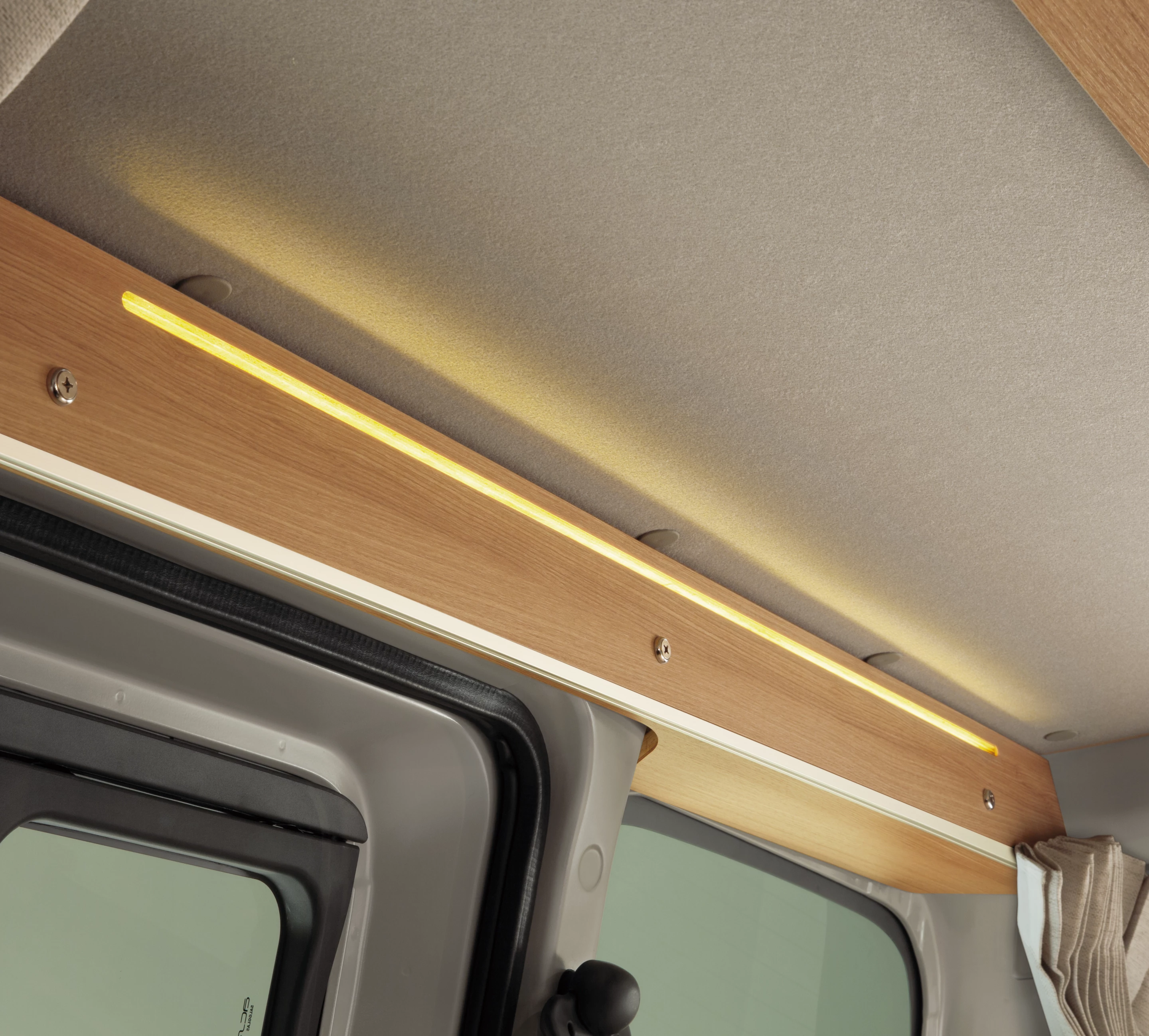 Ambient mood lighting along the upper edges