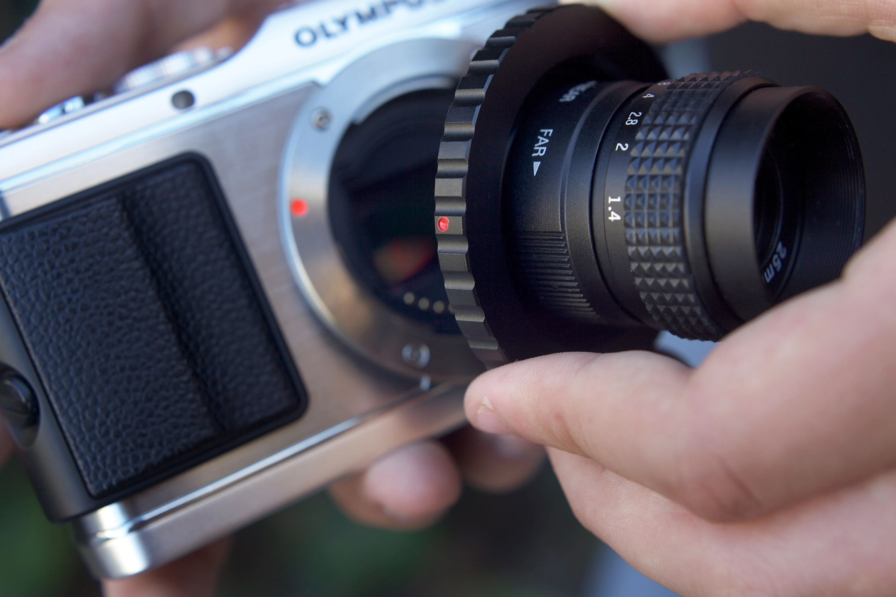 The SLR Magic 35mm f1.4 lo-fi lens and C-mount adapter