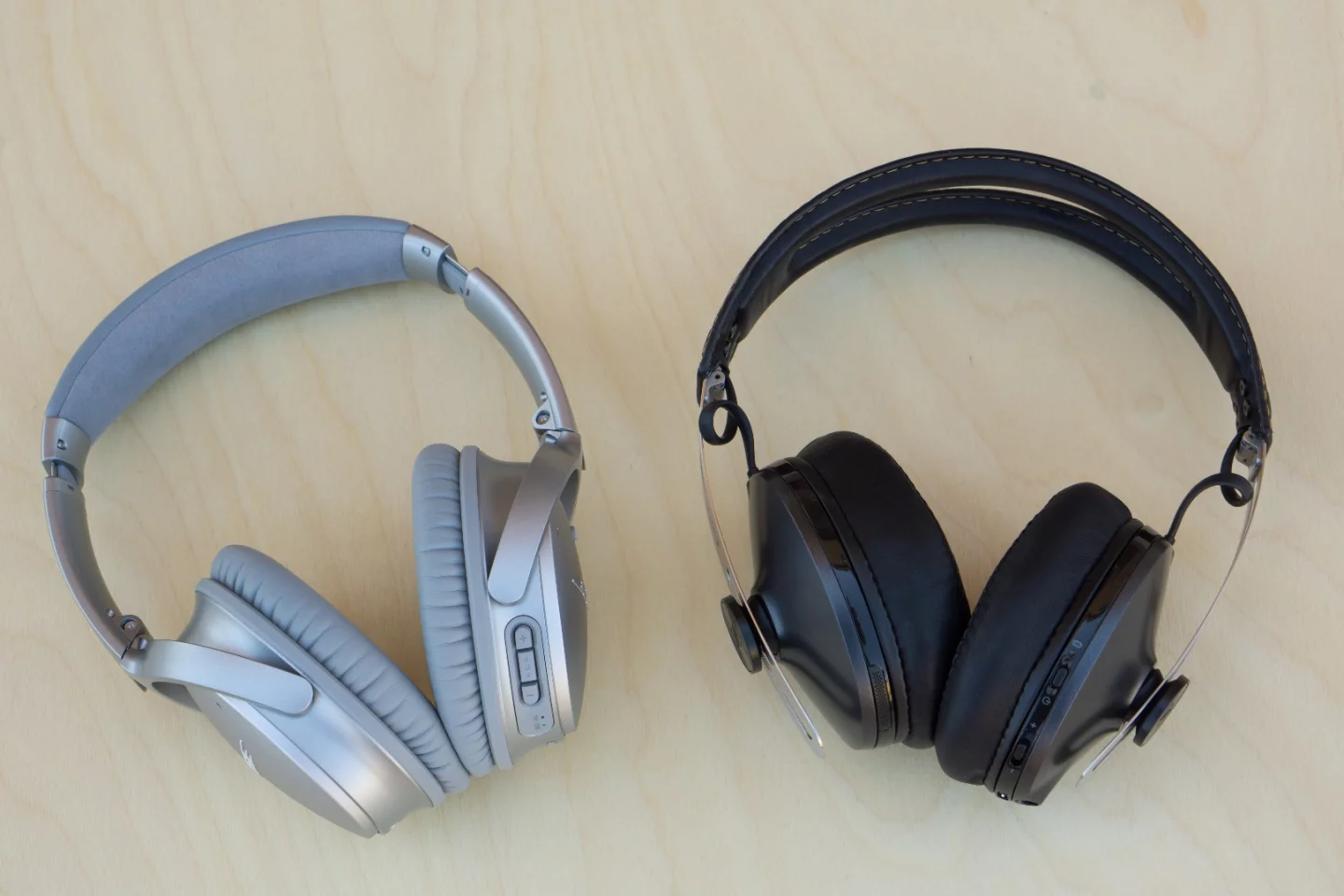 Bose QuietComfort 35 (left), with Sennheiser Momentum 2.0 wireless