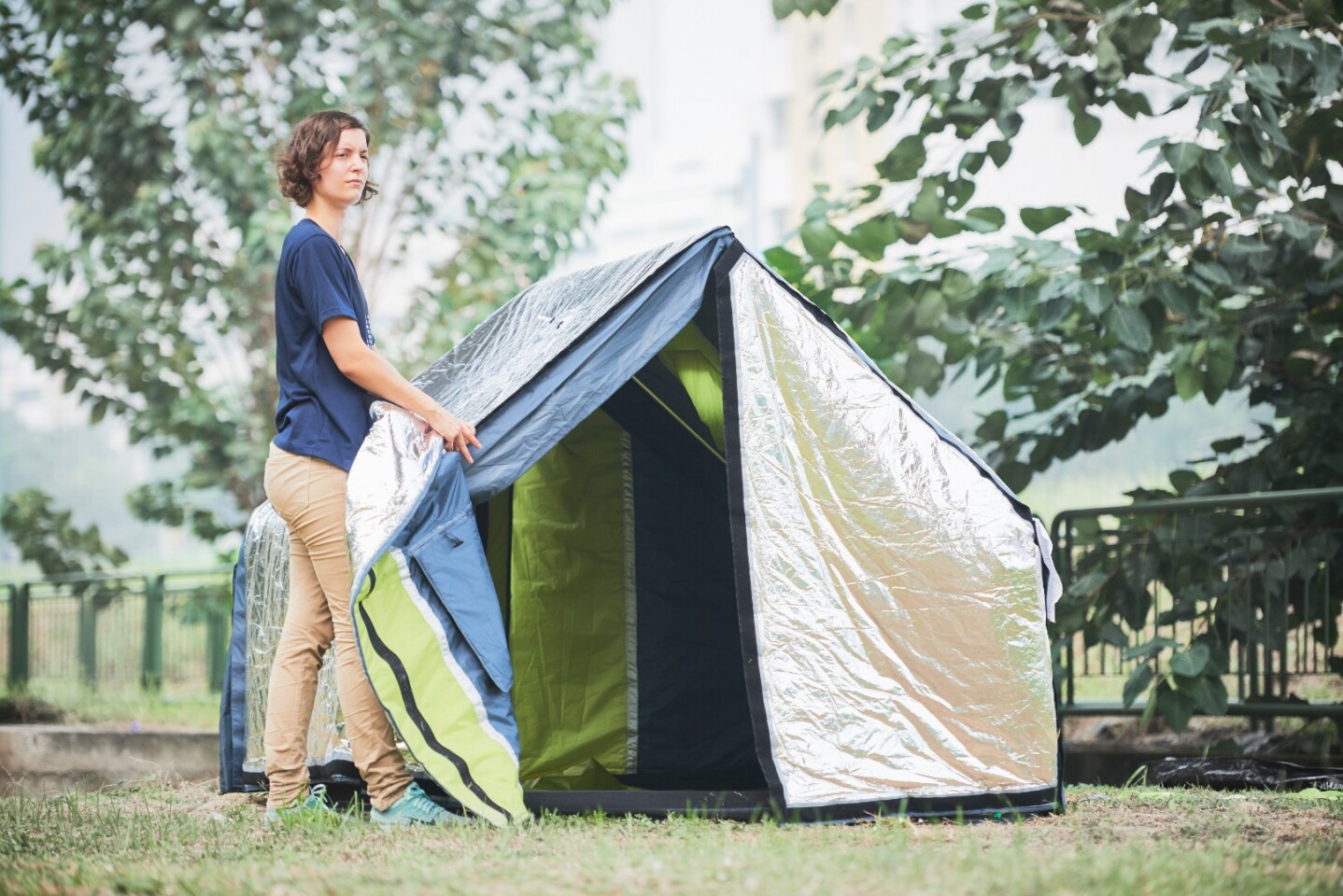 Reversible tent offers safe shelter for the homeless