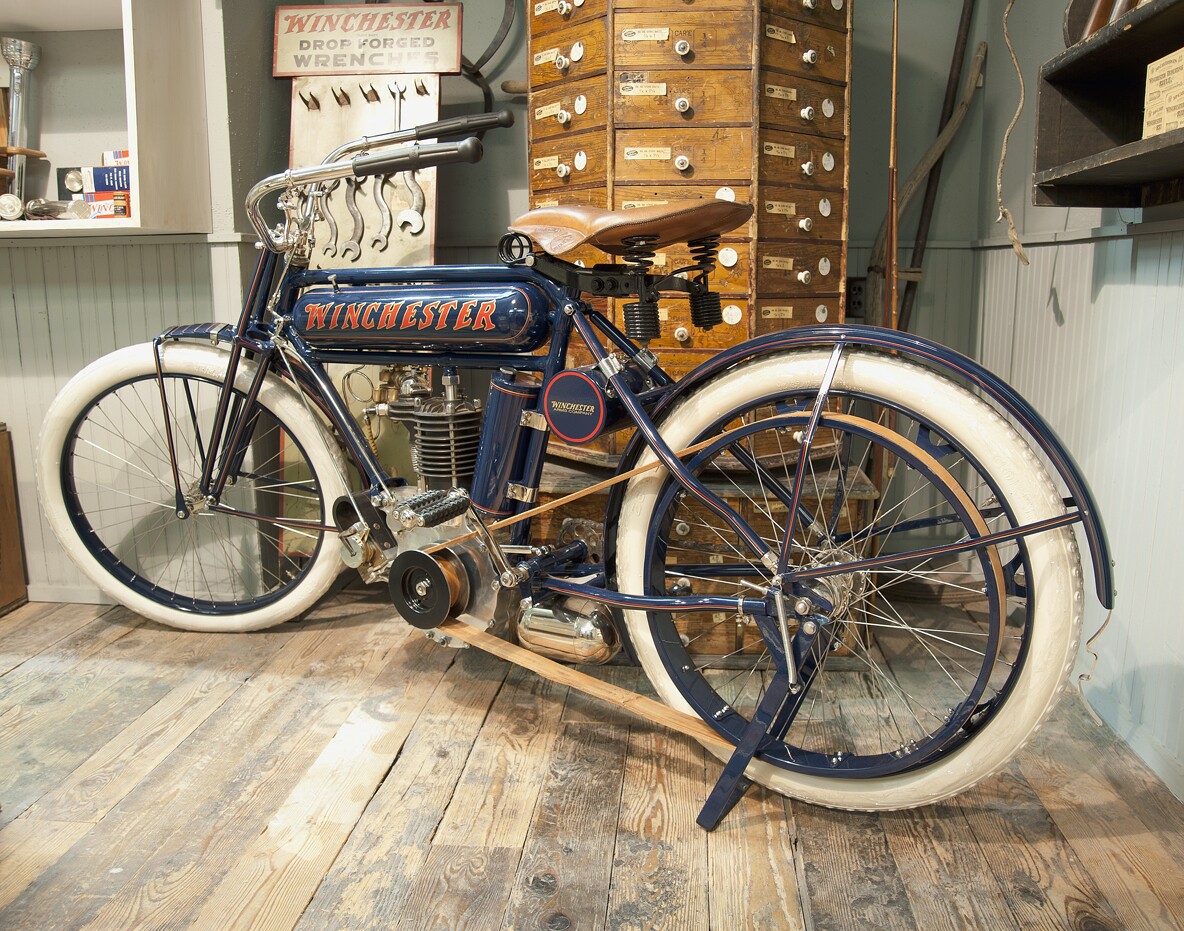 The previous auction record of $580,000 was held by a 1910 Winchester motorcycle. The only two Winchesters known to exist are also heading to auction in March, 2015