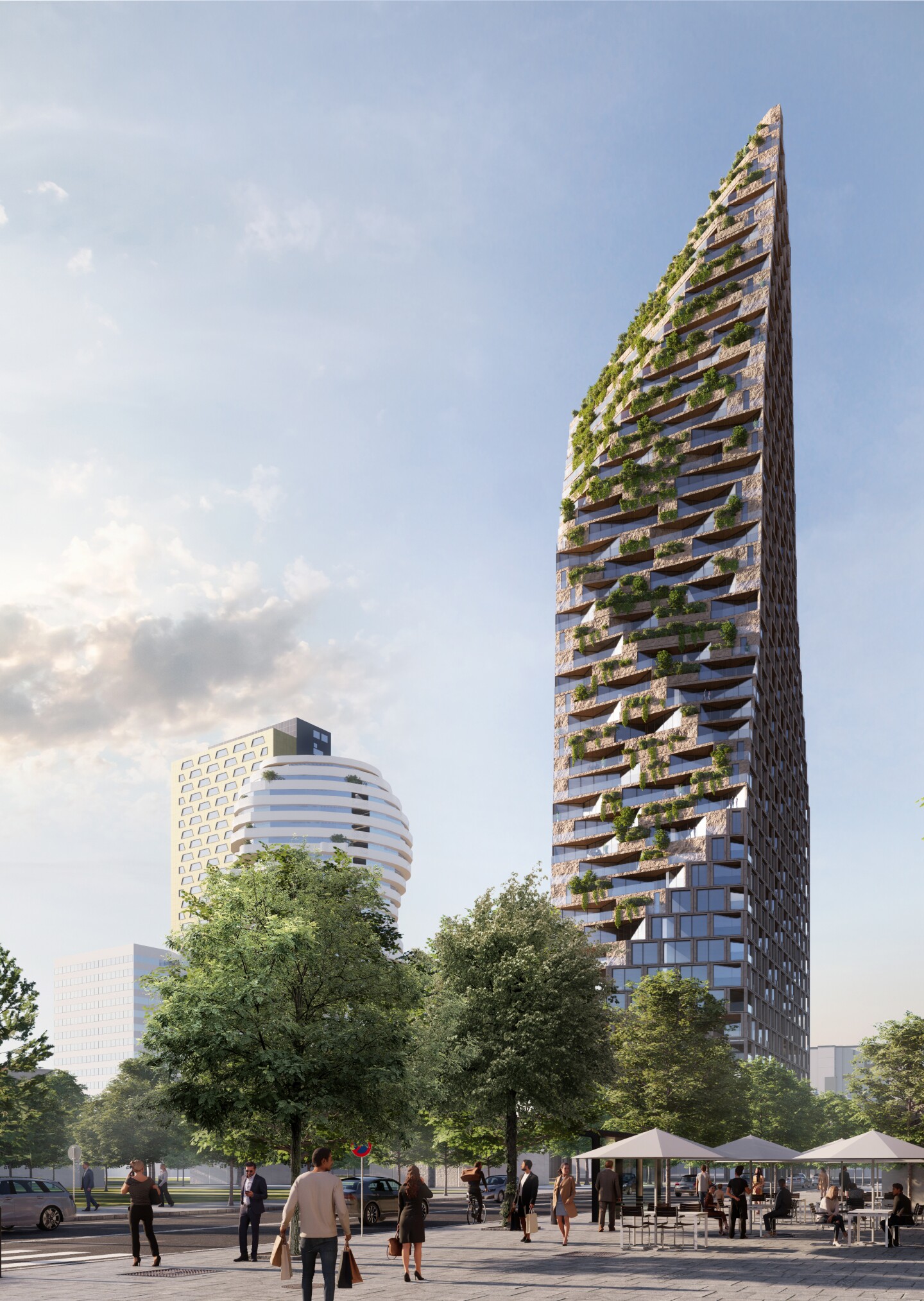 Albania's new tallest tower conceived as a greenery covered mountain