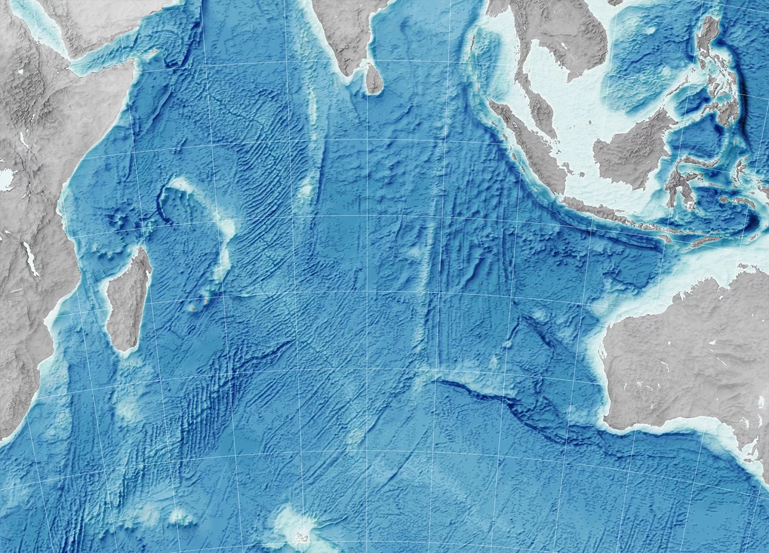 Relief map of the Indian Ocean