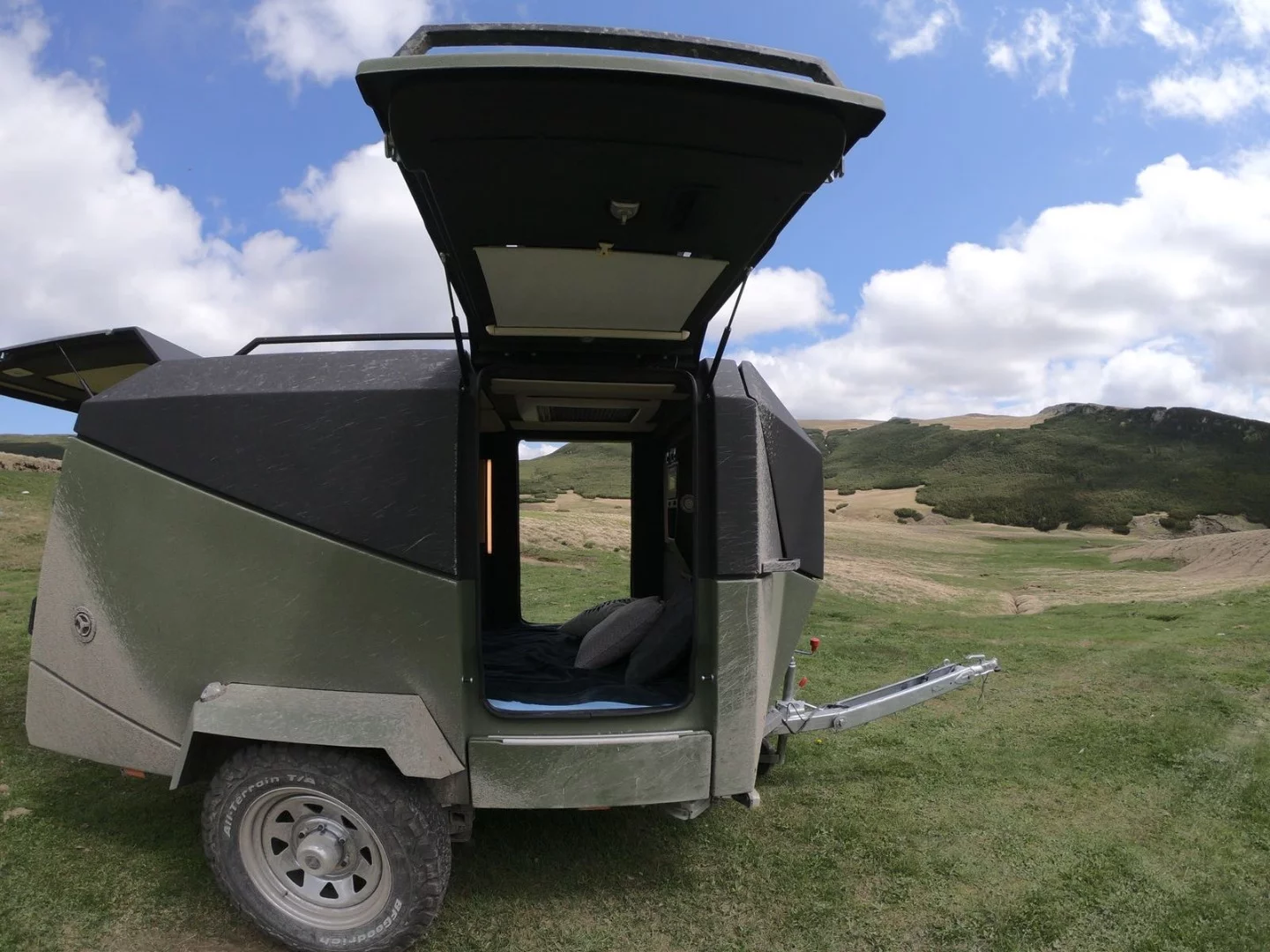 Spreading its wings, but not quite ready to fly