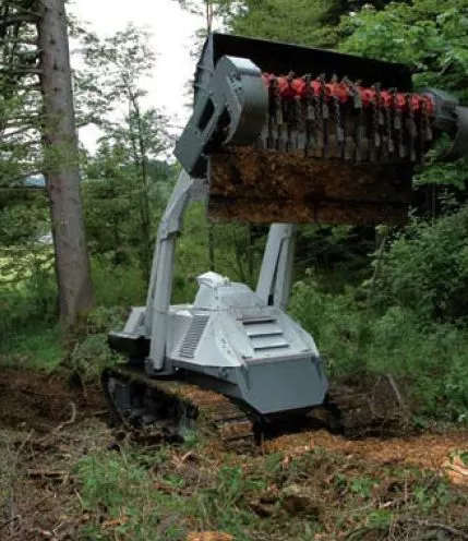 The D-3 is a robotic vehicle that uses a chain flail or tiller to detonate land mines (Photo: DIGGER DTR)