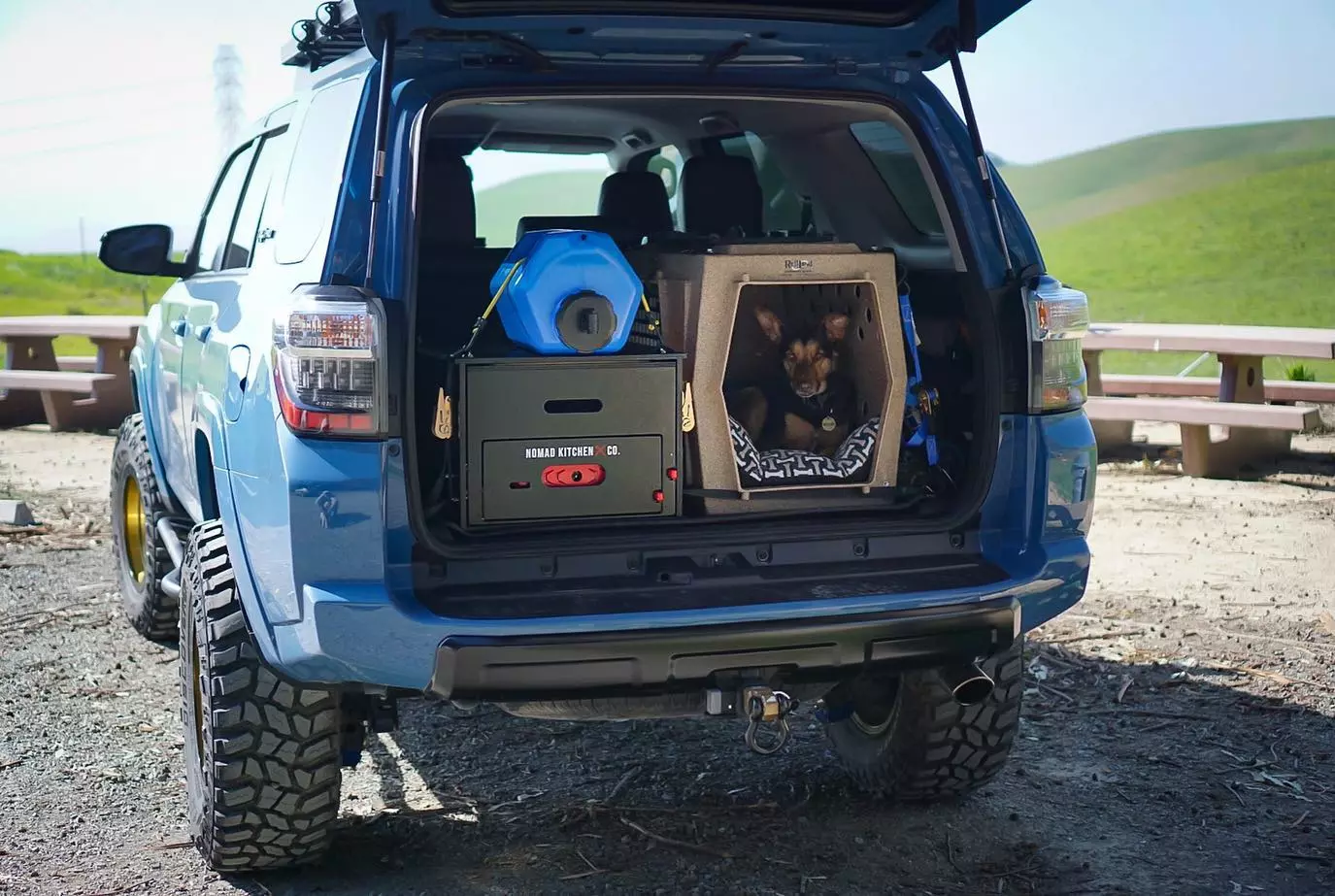 The Nomad Kitchen leaves room for cooler or dog crate