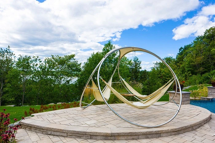 Trinity Hammocks allow you to relax and socialize at the same time, with three hammocks built into the same structure