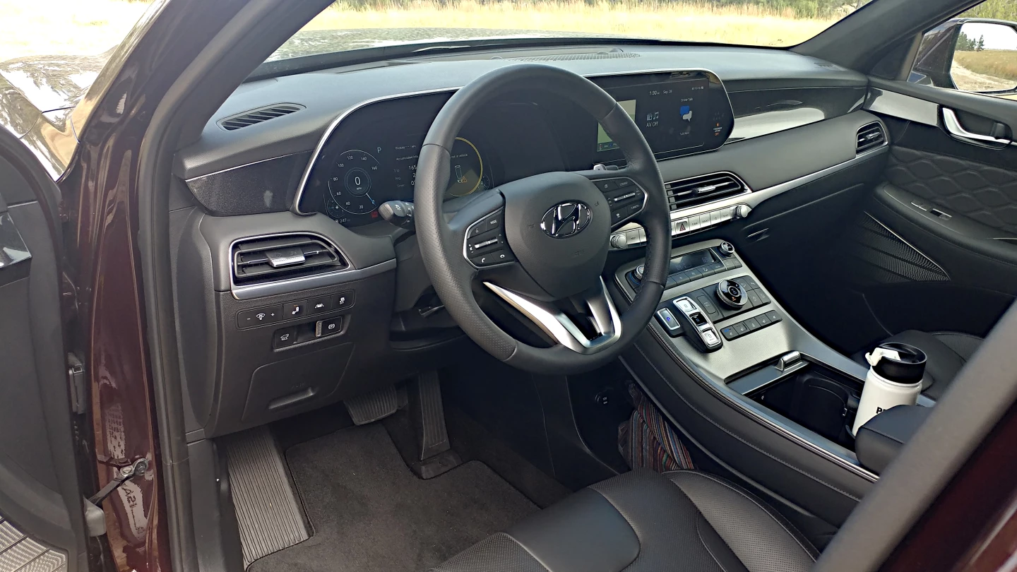 Getting into and out of the Hyundai Palisade is easy thanks to high door height, low sills, and a good step-in height