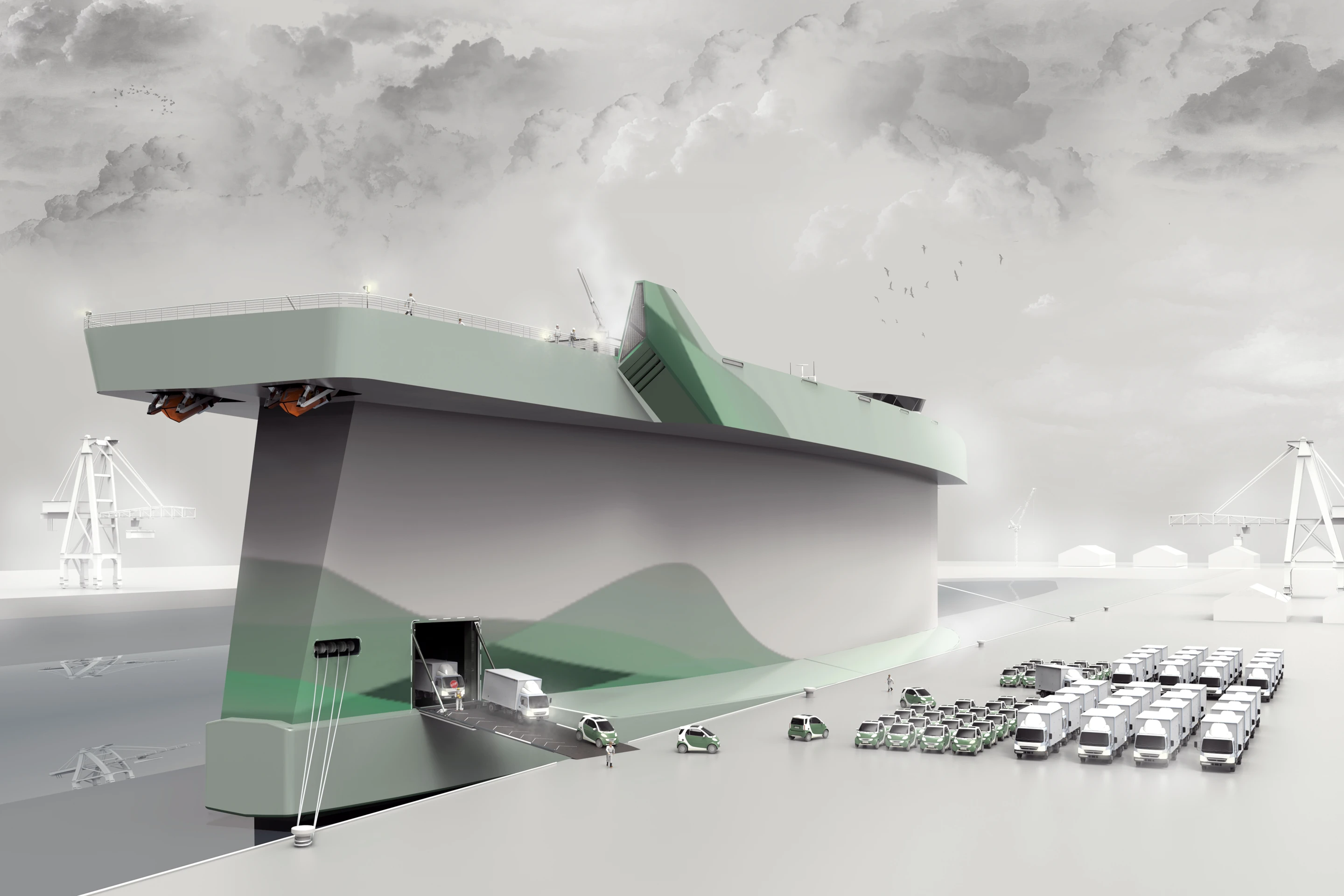 The concept applies an airfoil to the hull of a ship