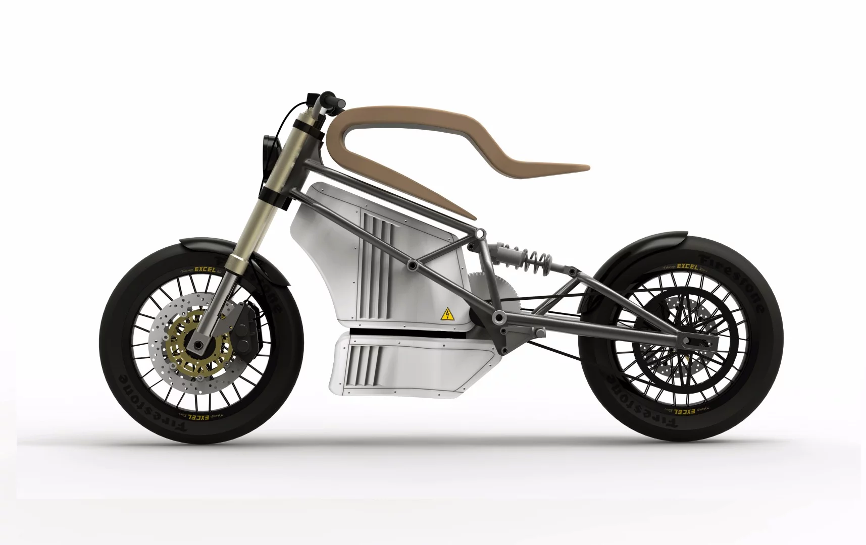 Martin Hulin's e-Raw electric motorcycle: early CAD render that became the final design