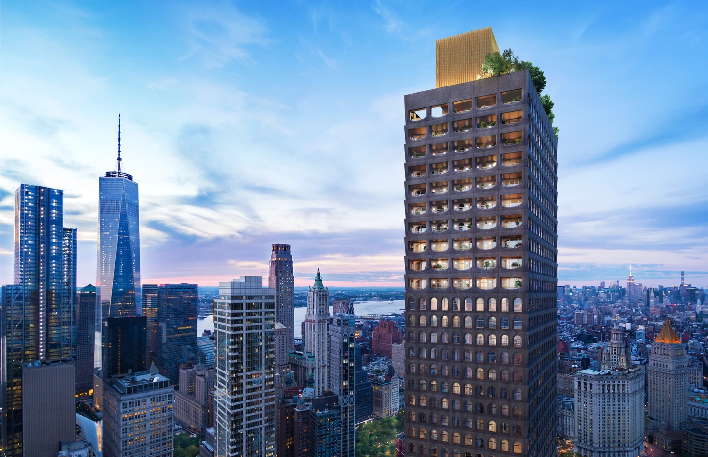 130 William, by Sir David Adjaye reaches a maximum height of 800 ft (244 m)