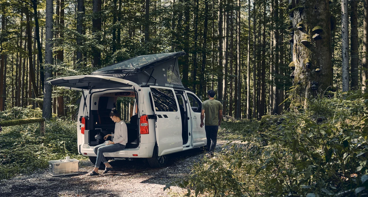 The Crosscamp Lite sleeps and seats four in camper configuration