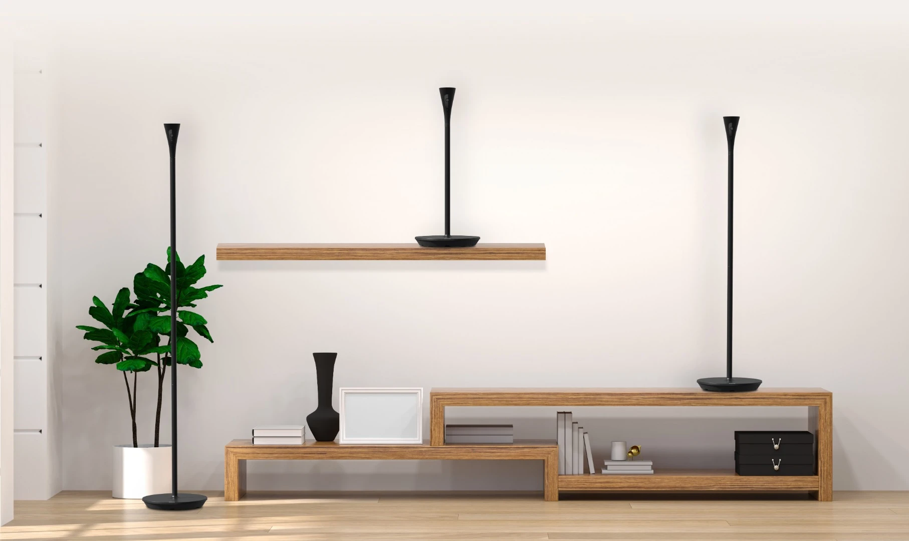 The HomeHawk Floor lamp/camera comes in three sizes