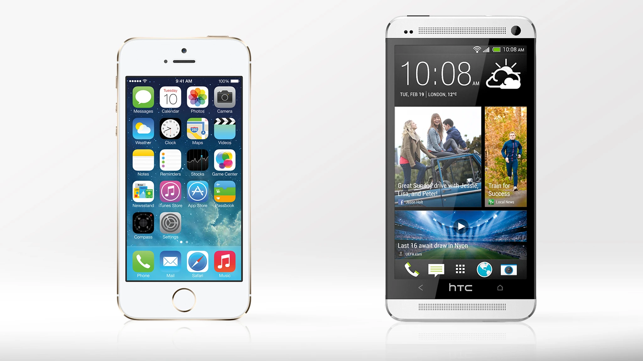 Gizmag compares the features and specs of the iPhone 5s and HTC One