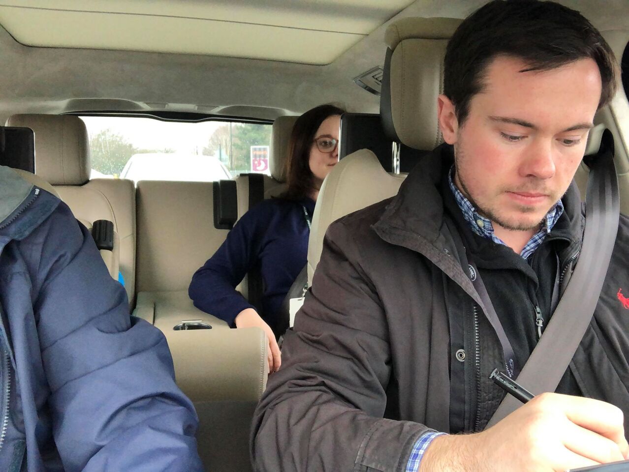 Test subjects are taken on an "on the road" car ride