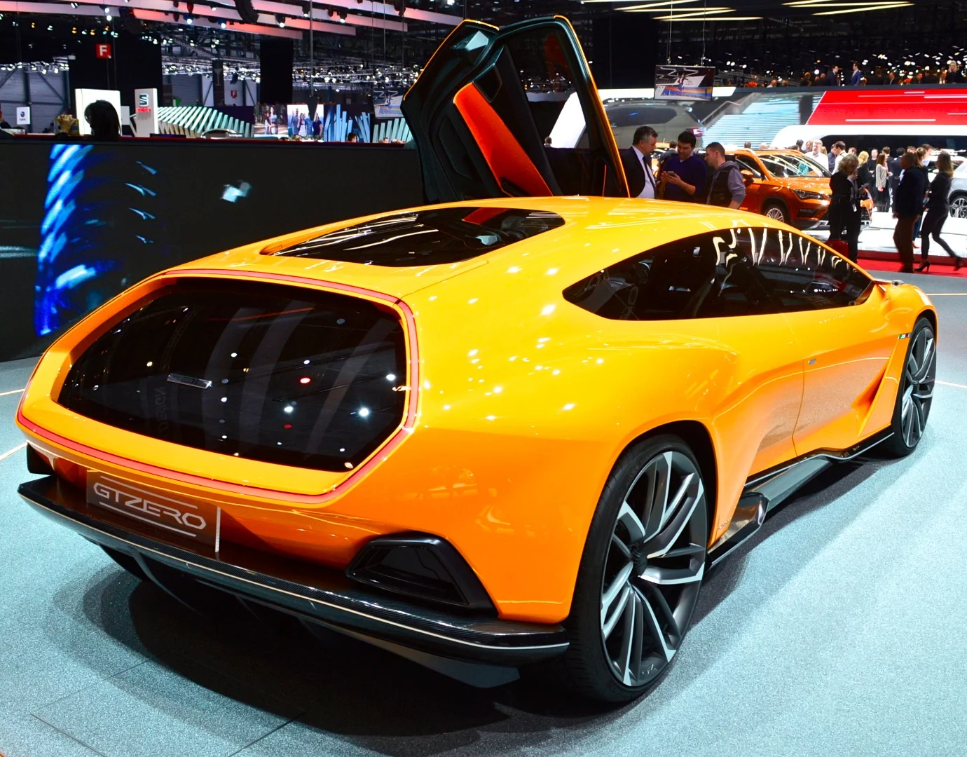 Muscular fenders, a sporty roofline and integrated aerodynamics give the GTZero an aggressive look