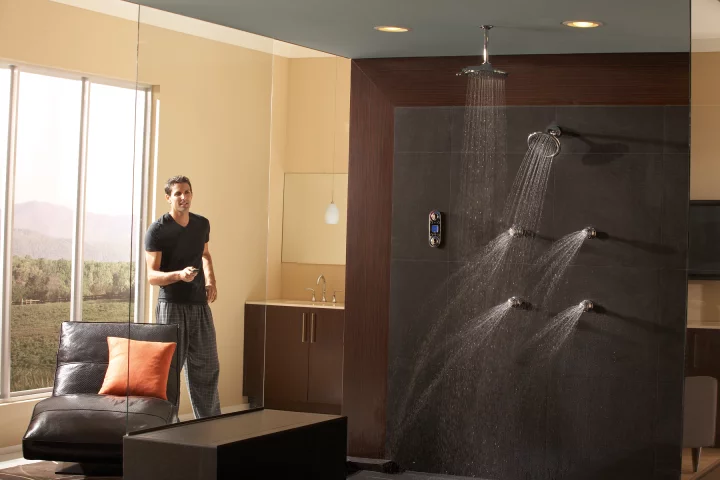 The Moen ioDIGITAL controls water temperature, fill levels and can be controlled remotely to provide the ultimate bathing experience