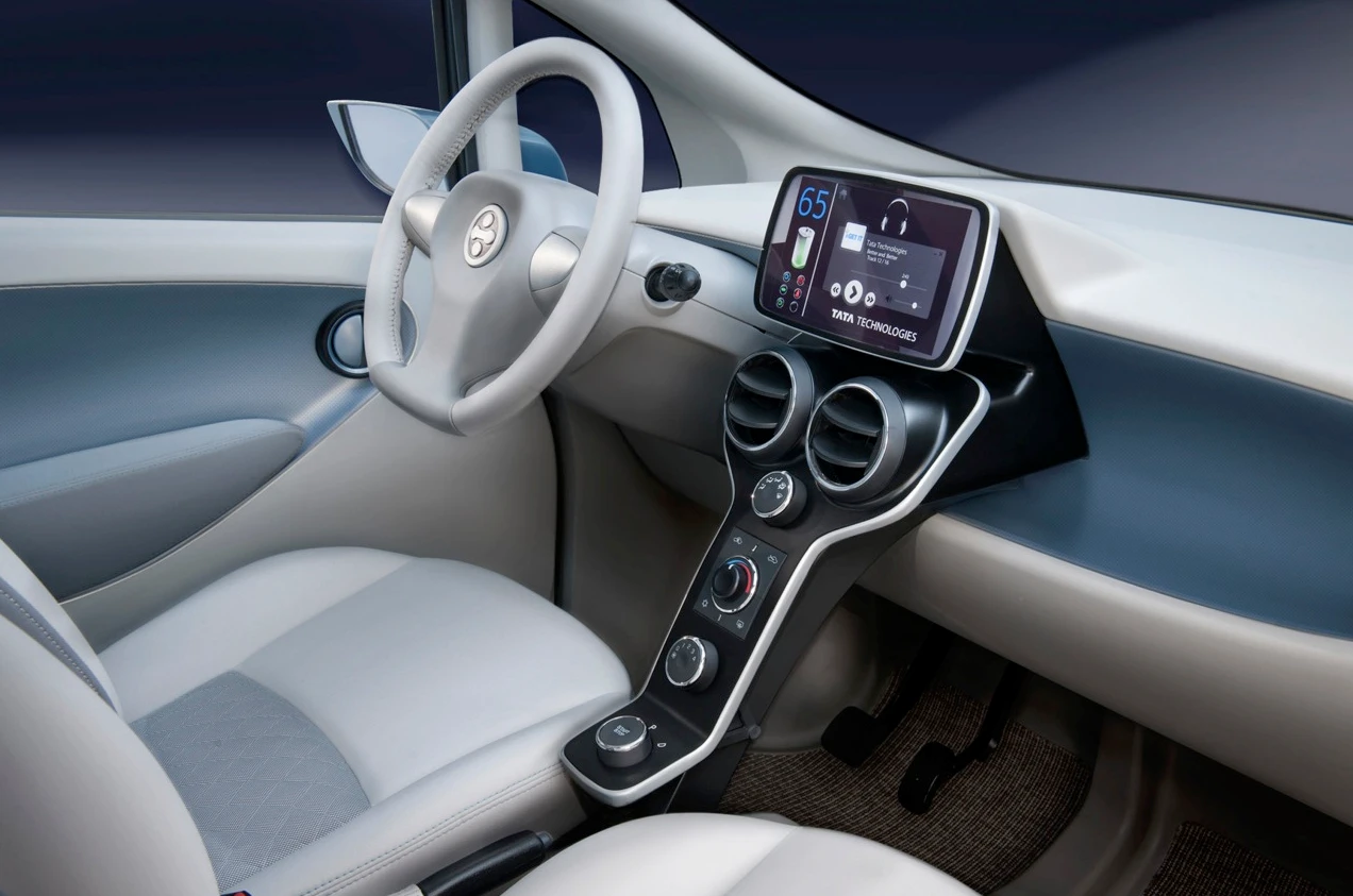 The Tata eMO features a touchscreen driver interface