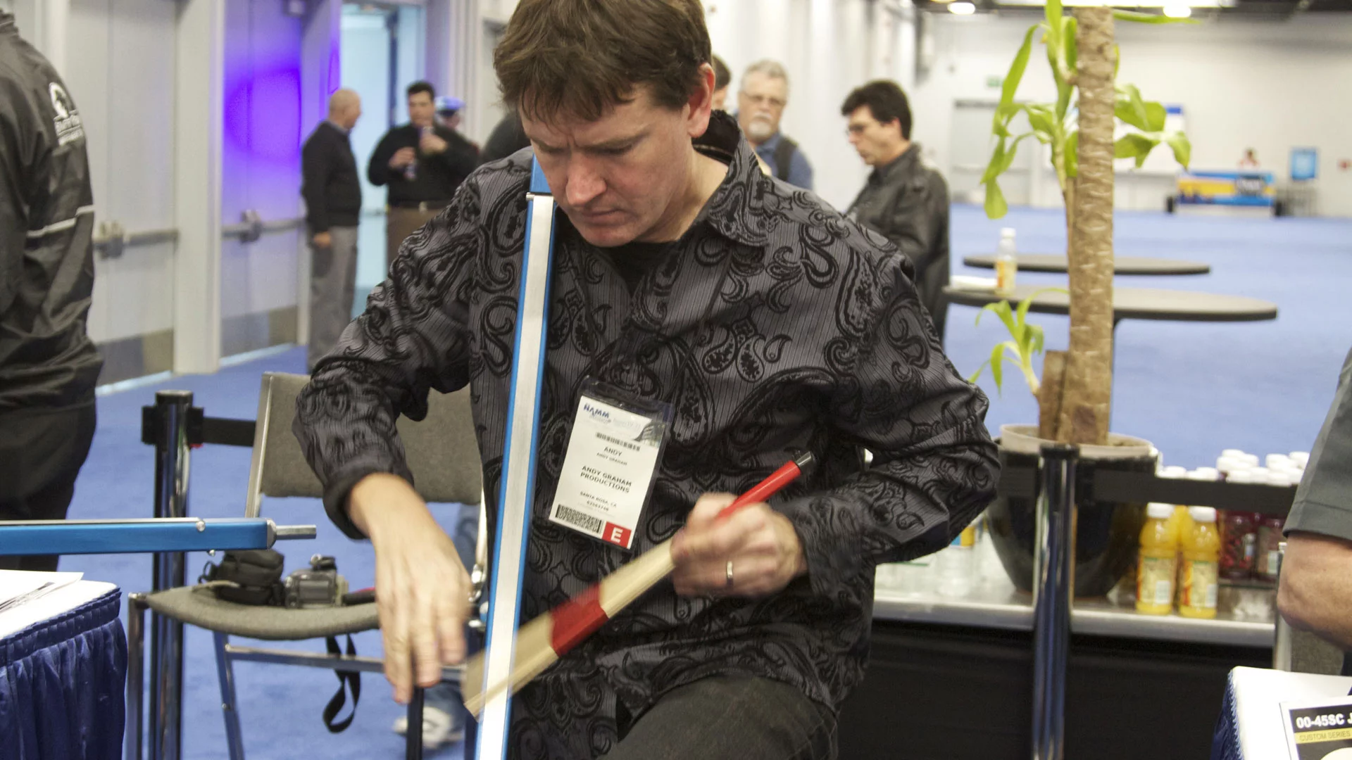 Andy Graham demonstrating the SLAPEROO at NAMM