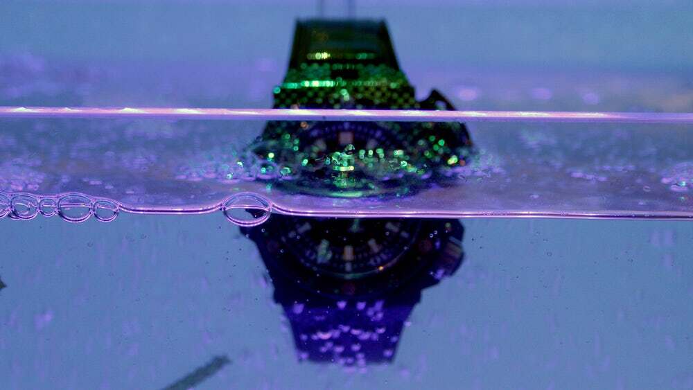 Hublot had its Big Bang Oceanographic 400 Carbon is water resistant to a depth of 4,000 m (13,123 ft)