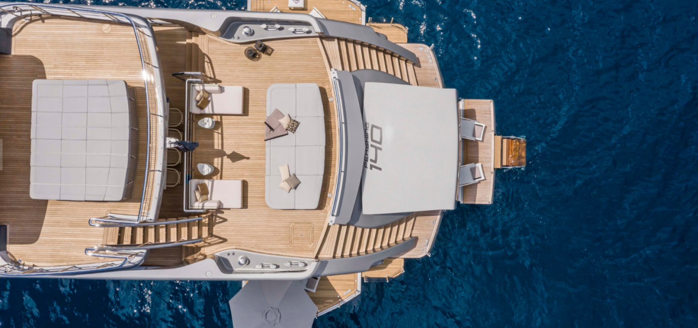 The Pershing 140 is the brand’s first vessel made from aluminum