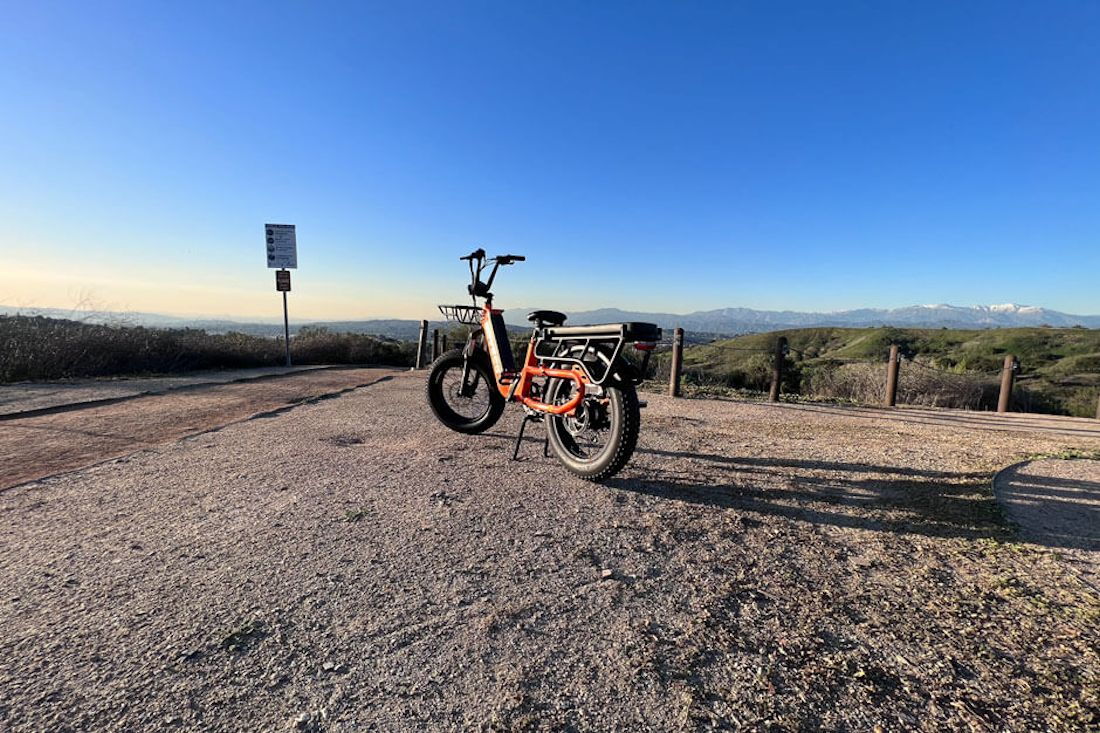 The HovCart can carry your gear around town, but its 60-mile battery can also take riders and luggage off the beaten track