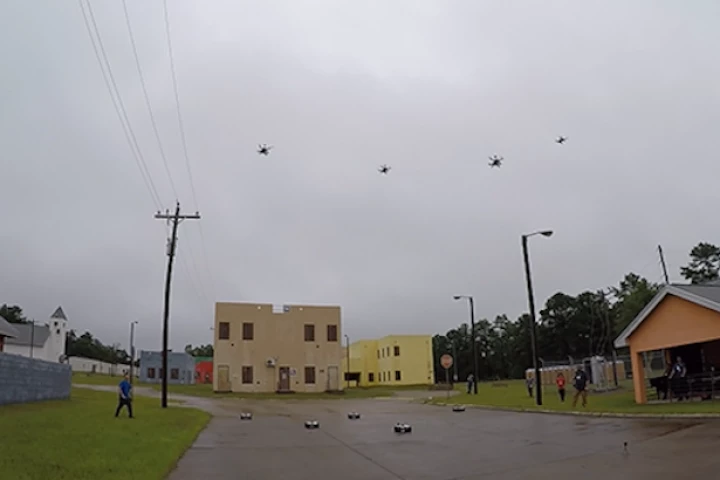 DARPA drones take flight as part of its OFFensive Swarm-Enabled Tactics (OFFSET) program