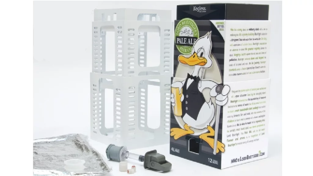 Kegless - almost a dozen single-serve bottles in an easy-to-dispense box