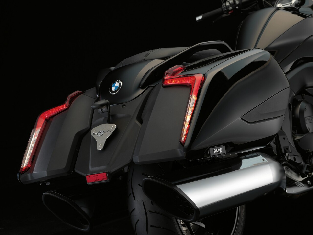 The chrome exhausts are a new touch on the K1600 B