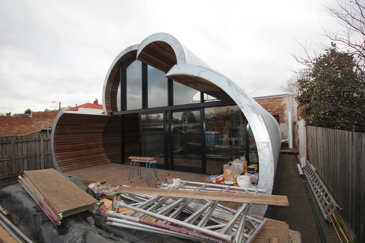 The renovation and extension in progress