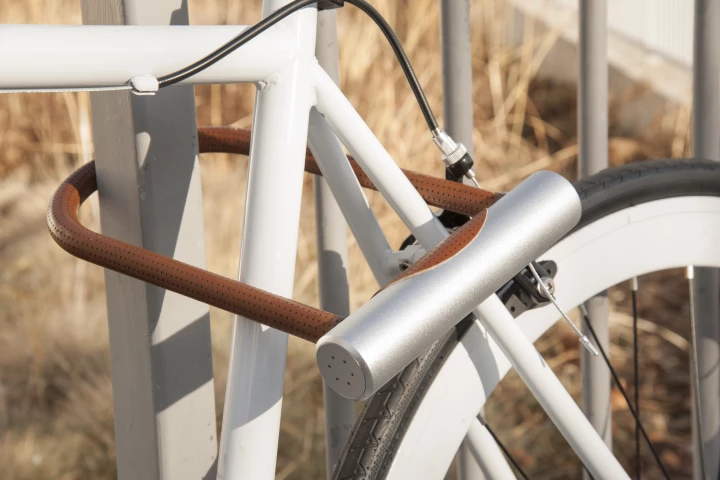 The Noke U-Lock only unlocks if the user's smartphone is within Bluetooth range