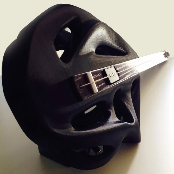 The 3D-printed one string electric bass called the monobaribasitar from MONAD Studio