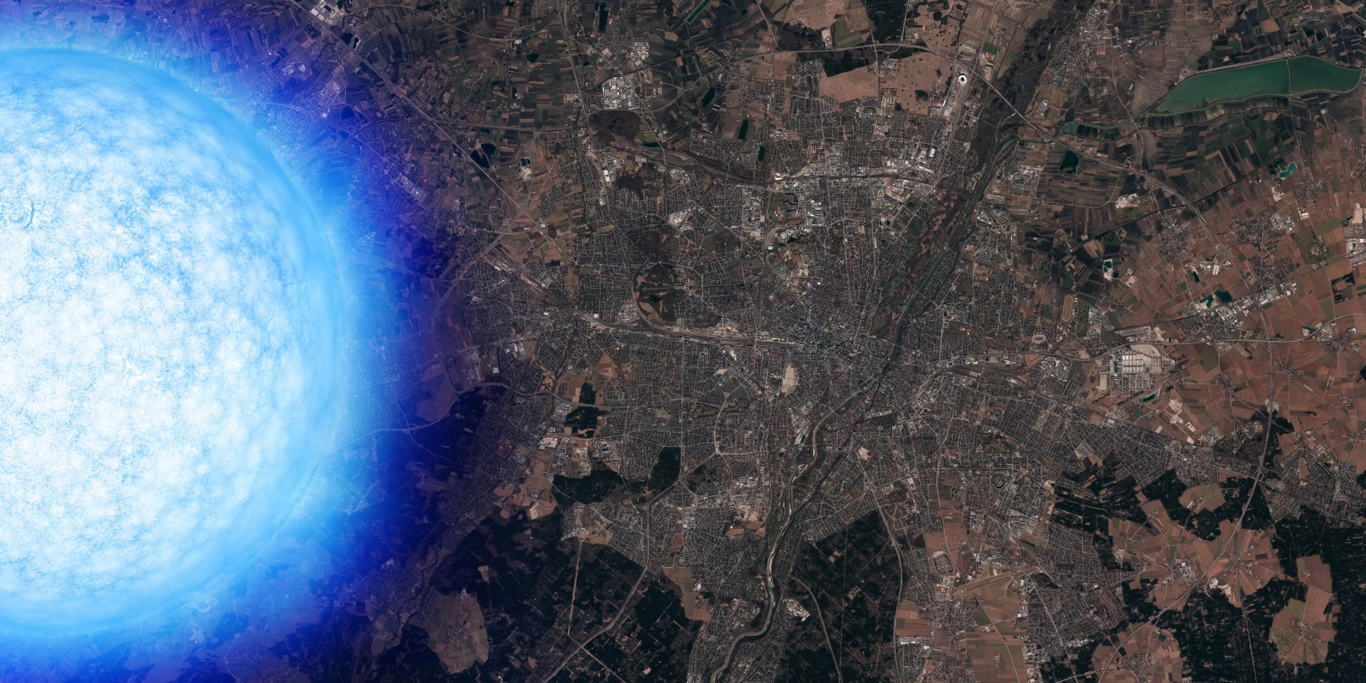 The size of a neutron star relative to the city of Munich