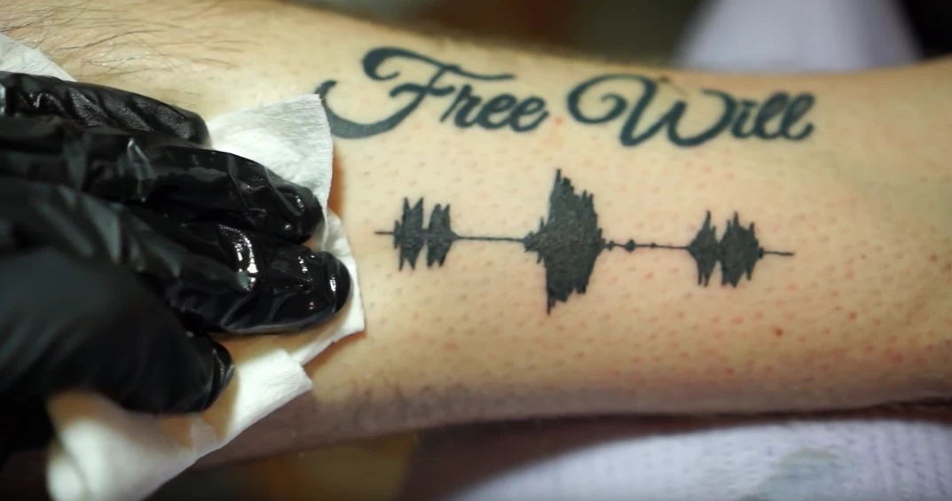 The Soundwave waveform tattoo