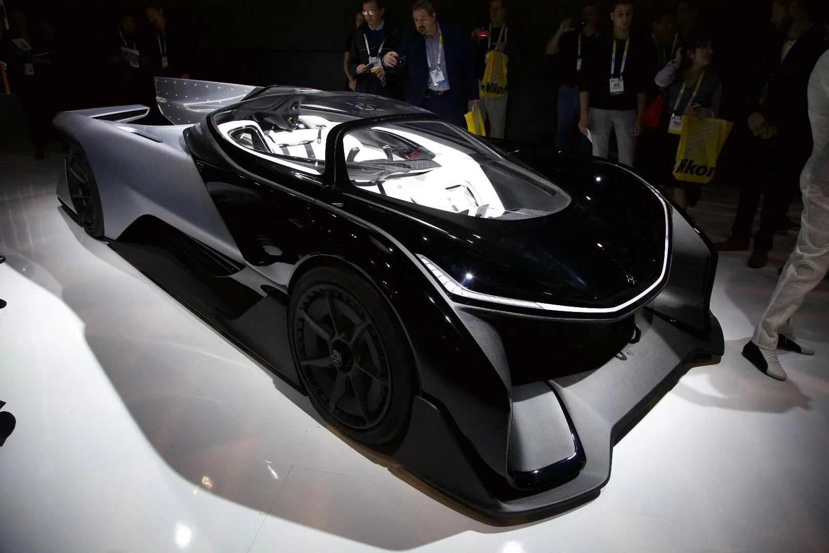 The single-seater FFZERO1 Concept vehicle at CES