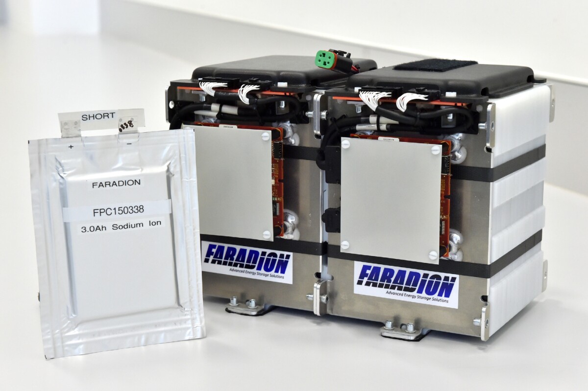 The sodium-ion battery pack, which was made by Williams, incorporates sodium salts made from common salt