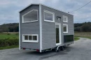 The Véronique is a compact tiny house with an unusual "upside down" layout and energy efficient features