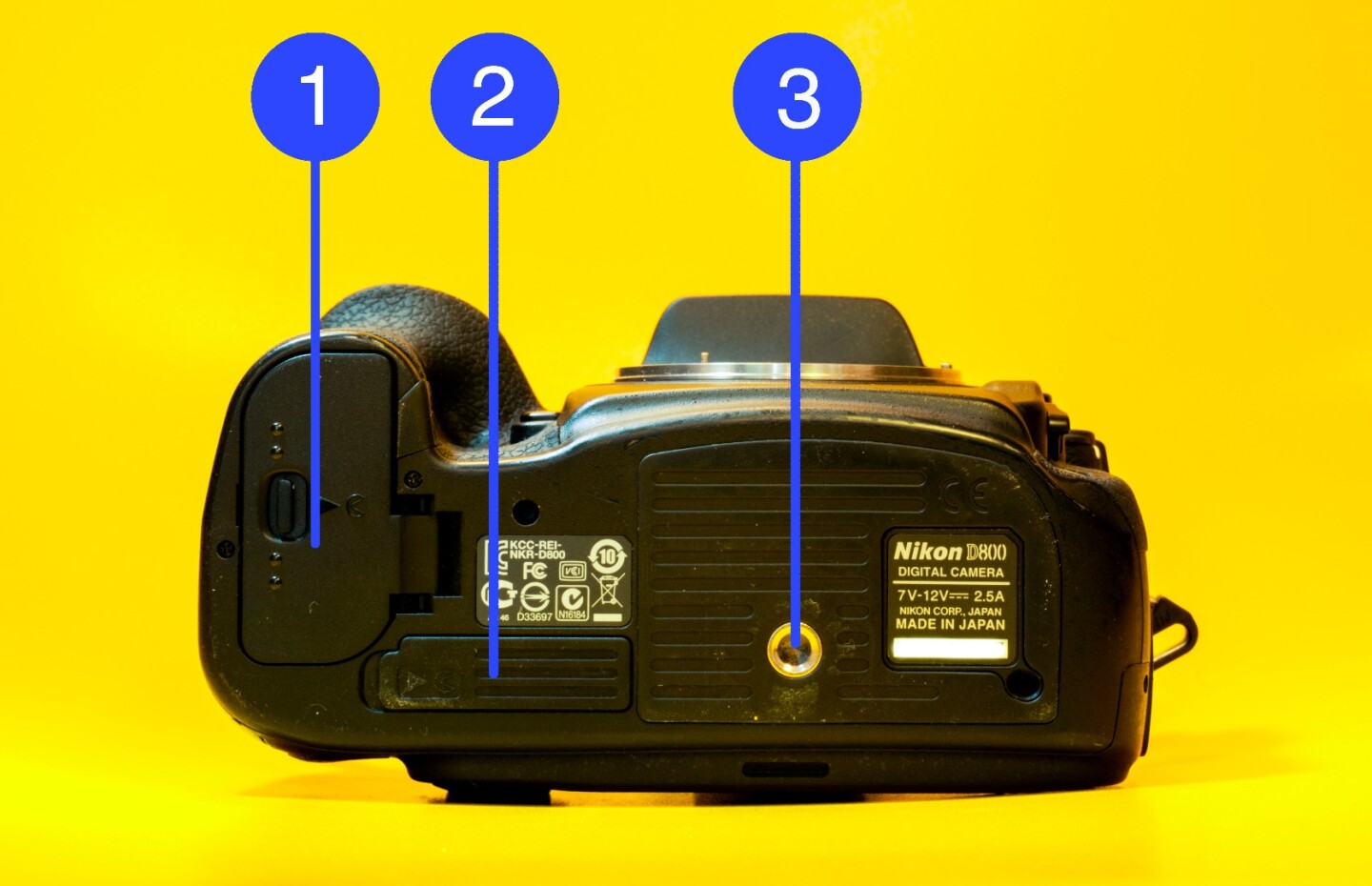 What does what on the bottom of a DSLR camera