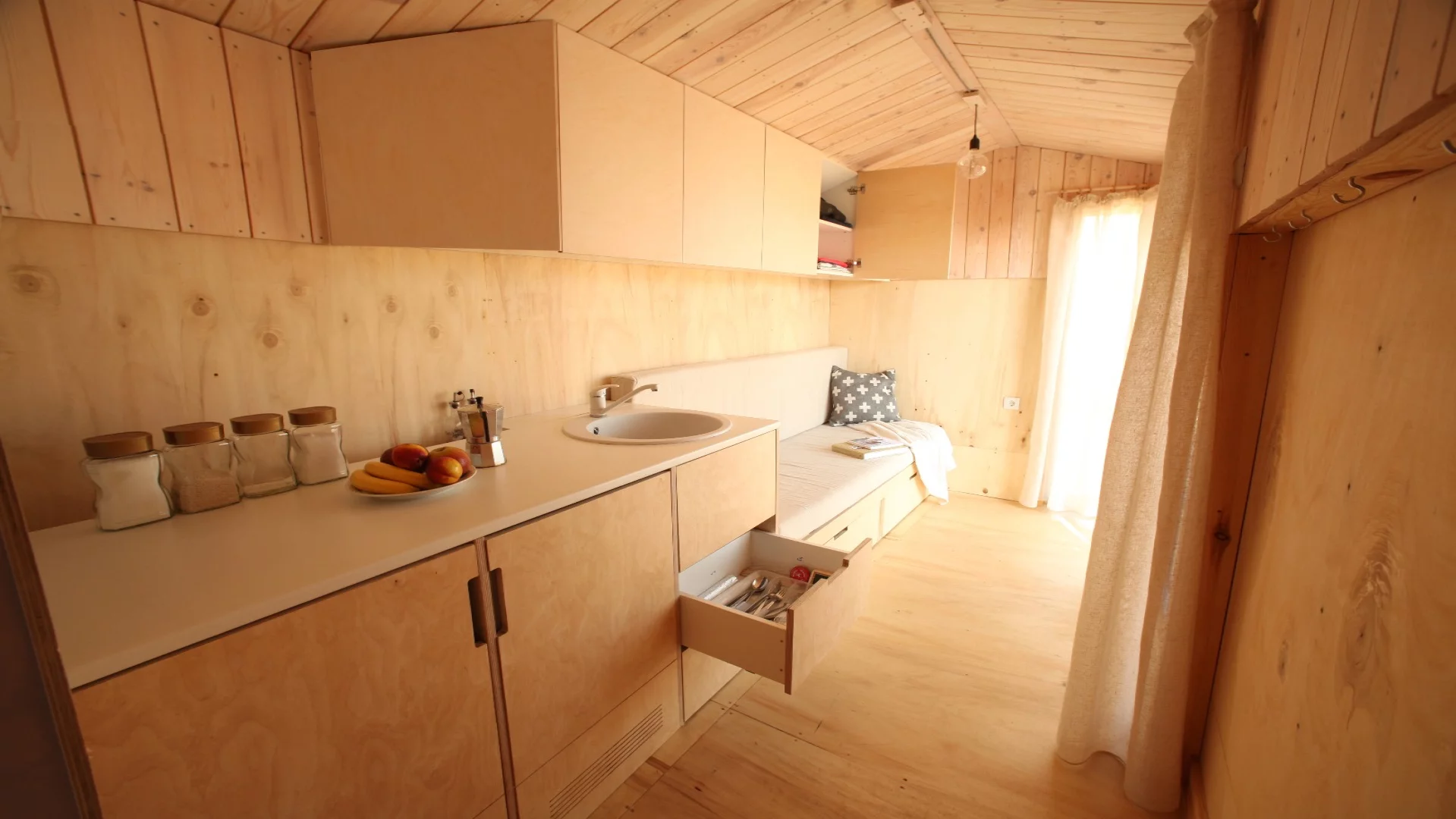 Looking inside from the toilet area (not pictured)