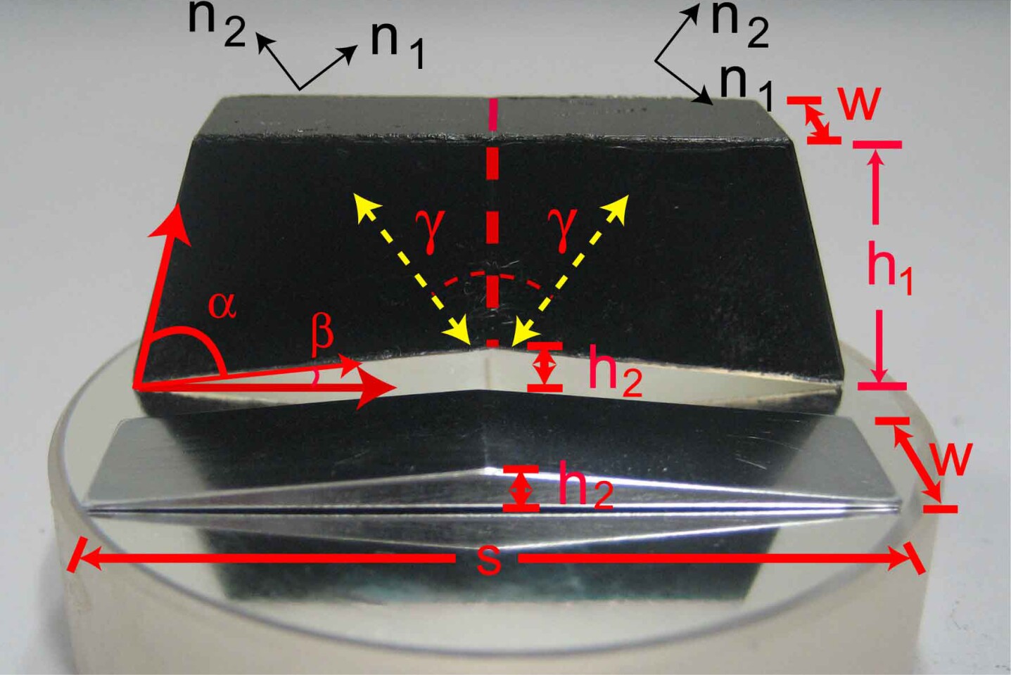 The wedge measuring 38mm x 10mm x 2mm visible to the naked eye.