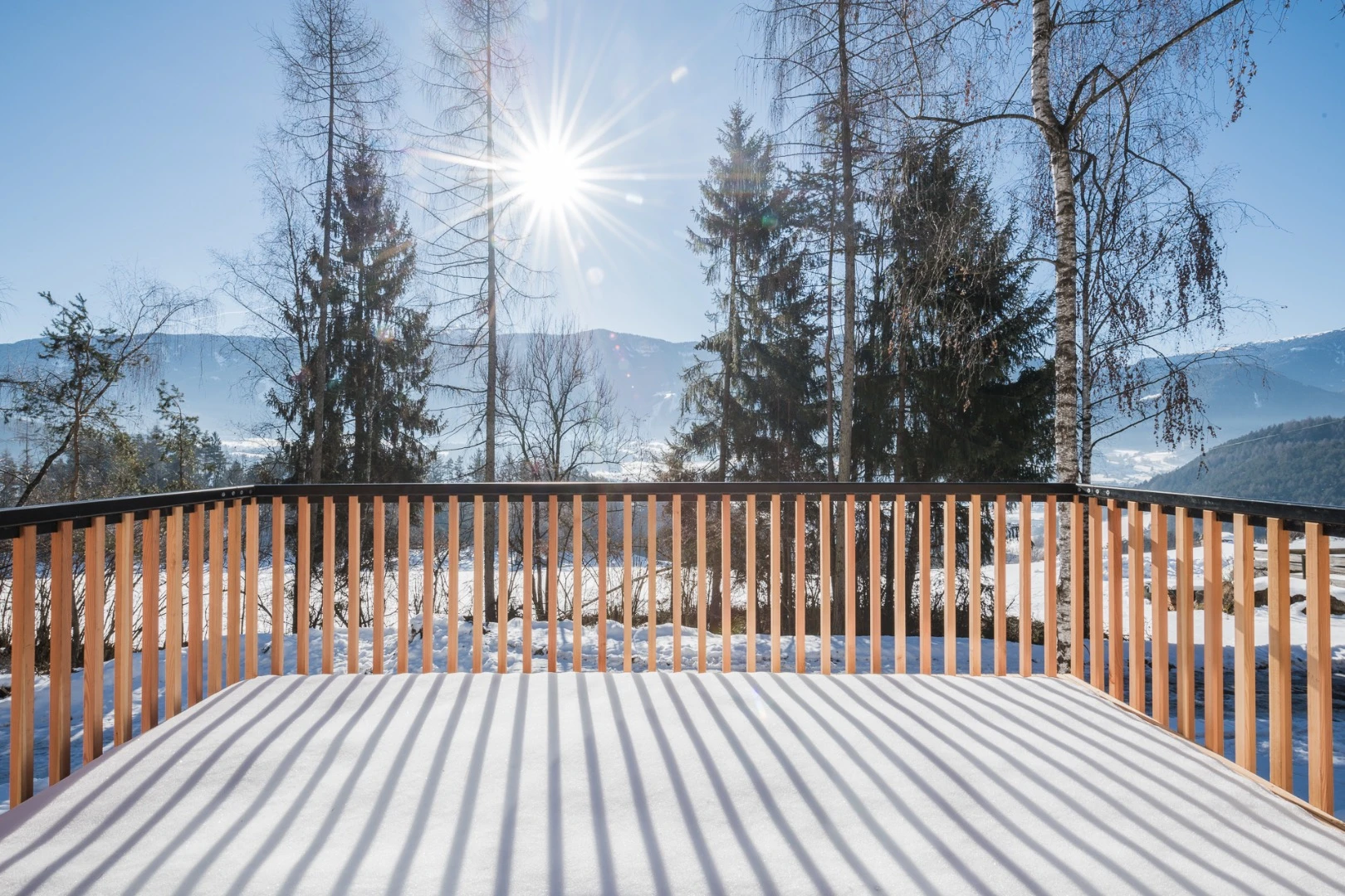 UFO's balcony looks out onto an impressive winter wonderland