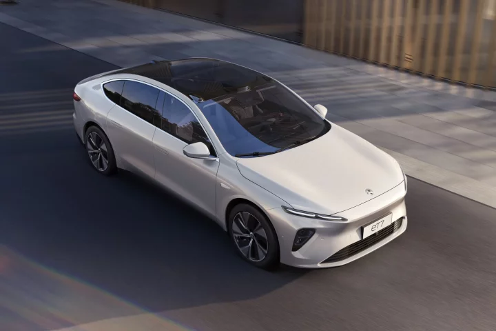 The ET7 is Nio's first sedan, and its first autonomous-capable vehicle, with a massive 150-kWh, 621-mile battery option to come in late 2022