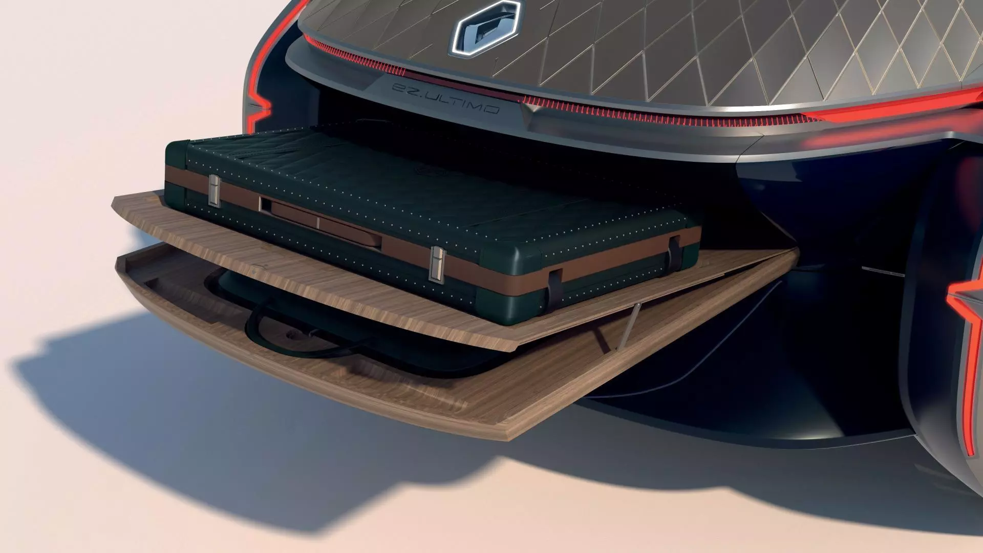 A sliding tray holds your luggage for easier access