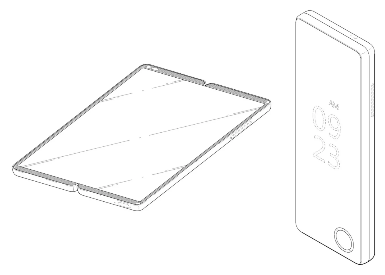Recent LG patents show a foldable device in open and closed configurations
